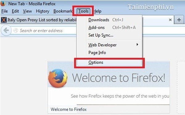 Thiết lập proxy trong Firefox